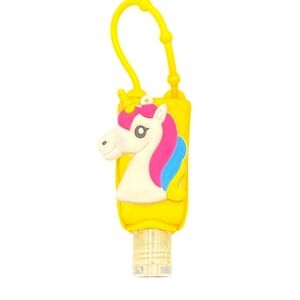 Lemon Antibacterial Hand Gel 1oz Unicorn Silicone Holder Yellow